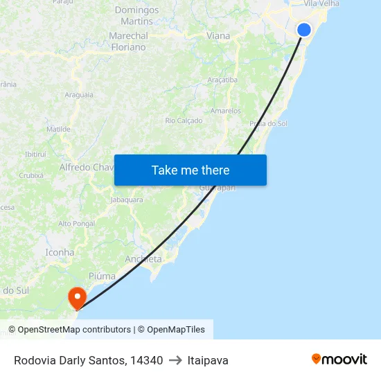 Rodovia Darly Santos, 14340 to Itaipava map