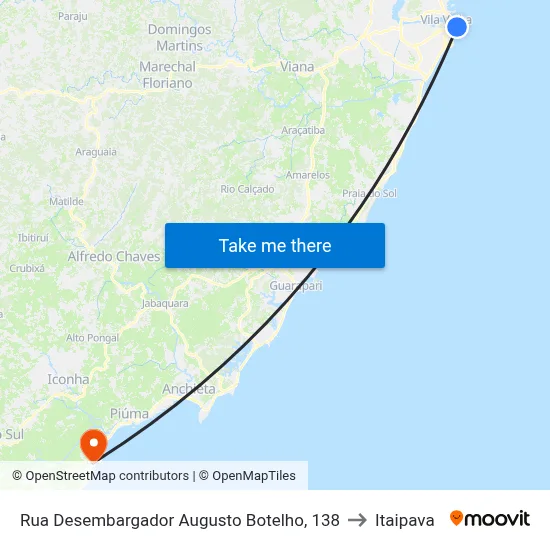 Rua Desembargador Augusto Botelho, 138 to Itaipava map