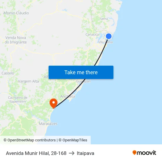 Avenida Munir Hilal, 28-168 to Itaipava map