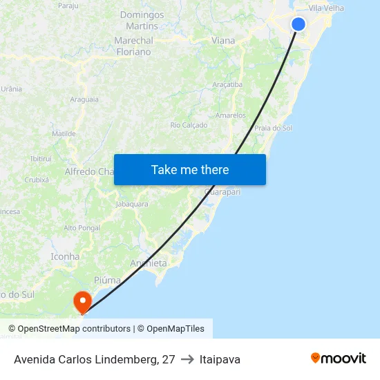 Avenida Carlos Lindemberg, 27 to Itaipava map