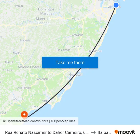 Rua Renato Nascimento Daher Carneiro, 661 to Itaipava map