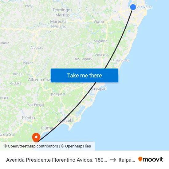 Avenida Presidente Florentino Avidos, 180-260 to Itaipava map