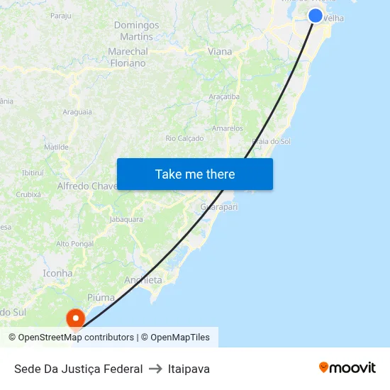 Sede Da Justiça Federal to Itaipava map