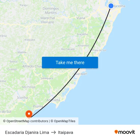 Escadaria Djanira Lima to Itaipava map