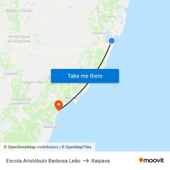 Escola Aristóbulo Barbosa Leão to Itaipava map