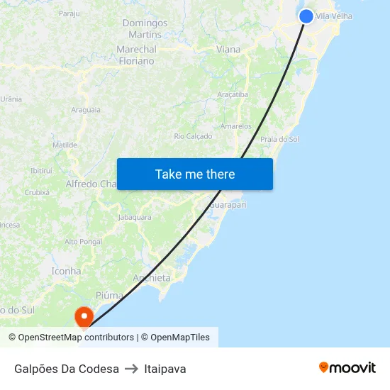 Galpões Da Codesa to Itaipava map