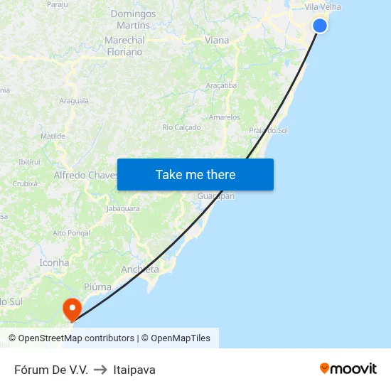 Fórum De V.V. to Itaipava map
