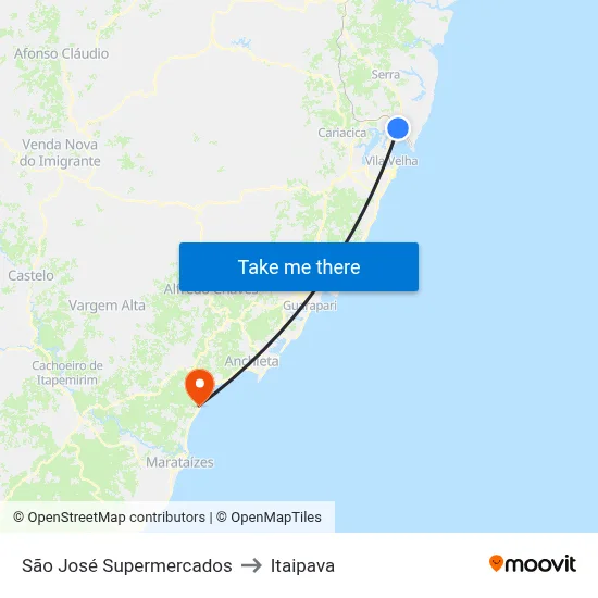 São José Supermercados to Itaipava map