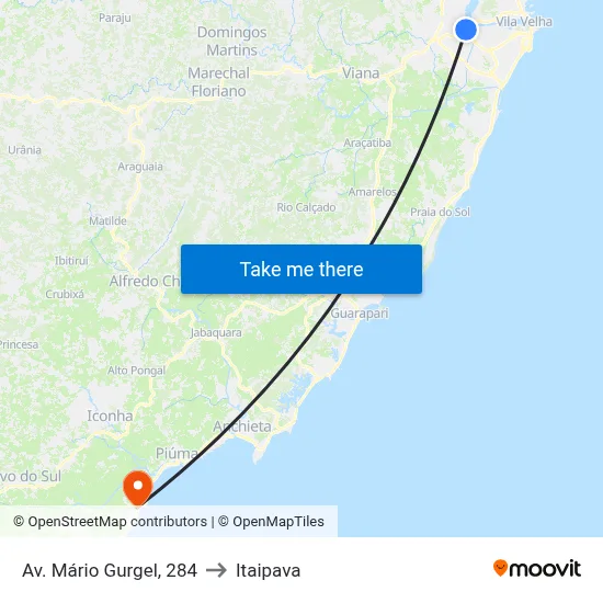 Av. Mário Gurgel, 284 to Itaipava map