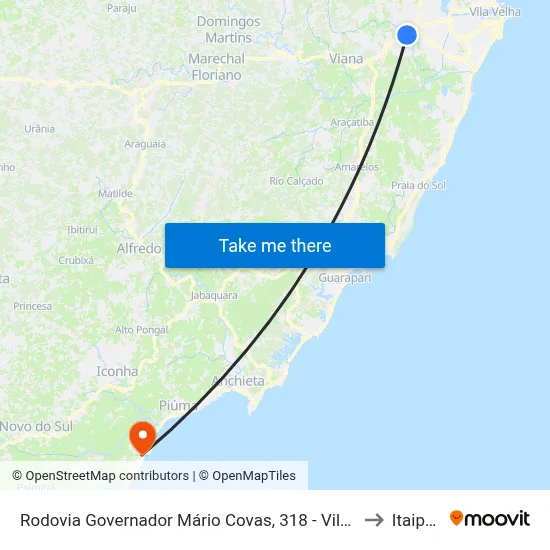 Rodovia Governador Mário Covas, 318 - Vila Bethania to Itaipava map