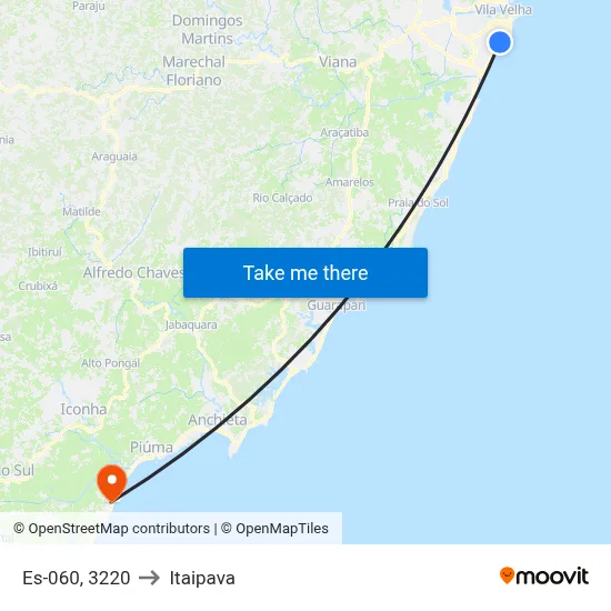 Es-060, 3220 to Itaipava map