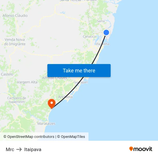 Mrc to Itaipava map