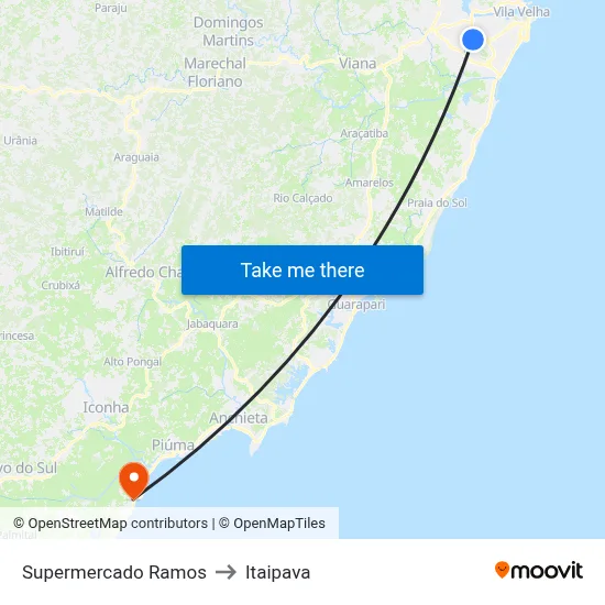 Supermercado Ramos to Itaipava map