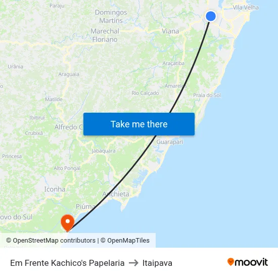 Em Frente Kachico's Papelaria to Itaipava map