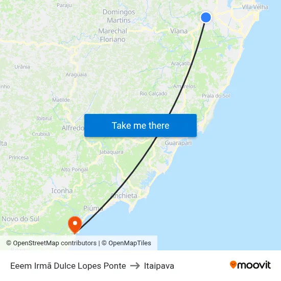 Eeem Irmã Dulce Lopes Ponte to Itaipava map