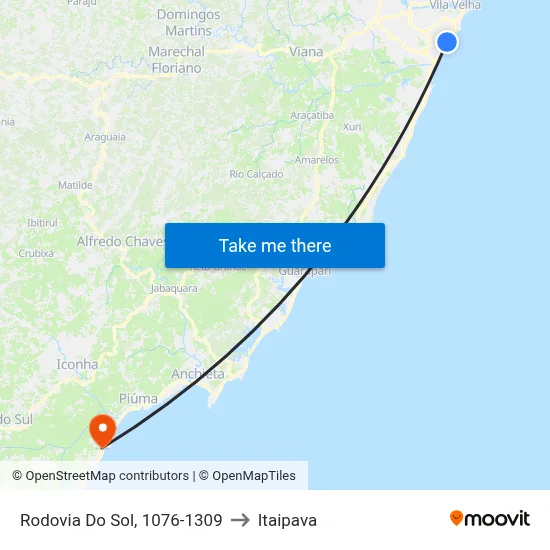 Rodovia Do Sol, 1076-1309 to Itaipava map