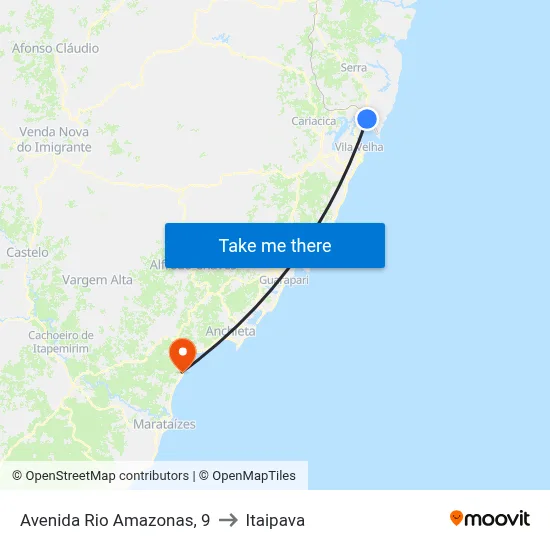 Avenida Rio Amazonas, 9 to Itaipava map