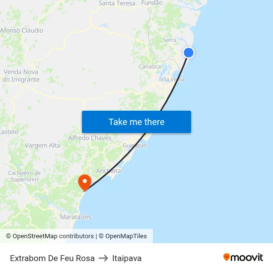 Extrabom De Feu Rosa to Itaipava map