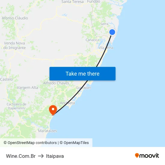 Wine.Com.Br to Itaipava map