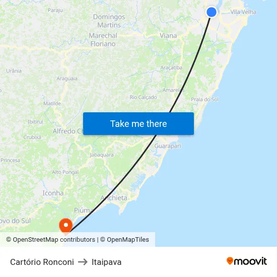 Cartório Ronconi to Itaipava map