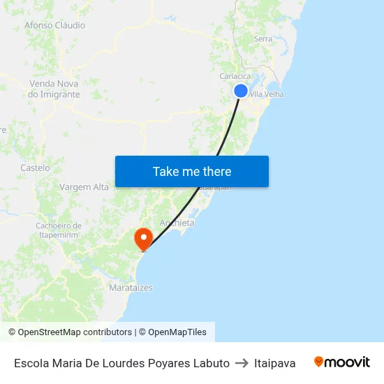 Escola Maria De Lourdes Poyares Labuto to Itaipava map