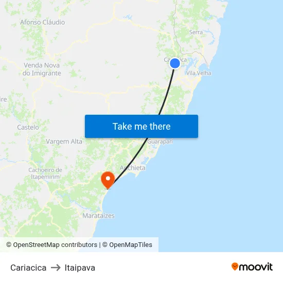 Cariacica to Itaipava map