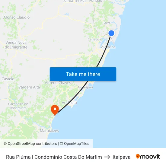 Rua Piúma | Condomínio Costa Do Marfim to Itaipava map