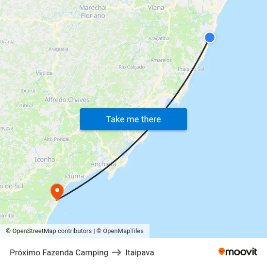 Próximo Fazenda Camping to Itaipava map
