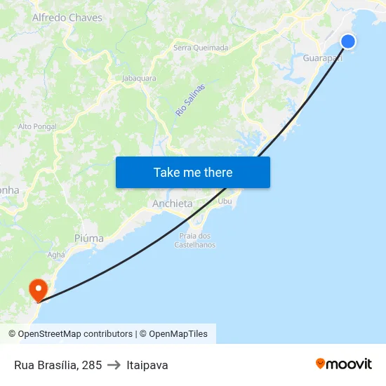 Rua Brasília, 285 to Itaipava map