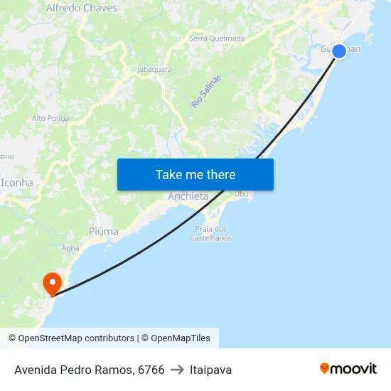 Avenida Pedro Ramos, 6766 to Itaipava map