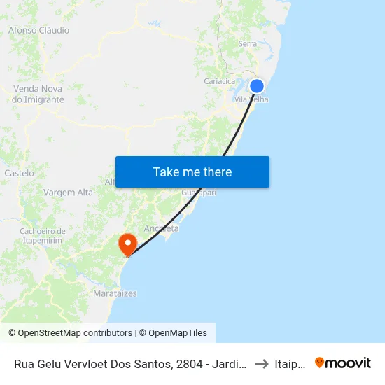 Rua Gelu Vervloet Dos Santos, 2804 - Jardim Camburi to Itaipava map