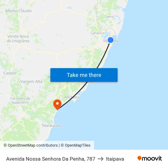 Avenida Nossa Senhora Da Penha, 787 to Itaipava map