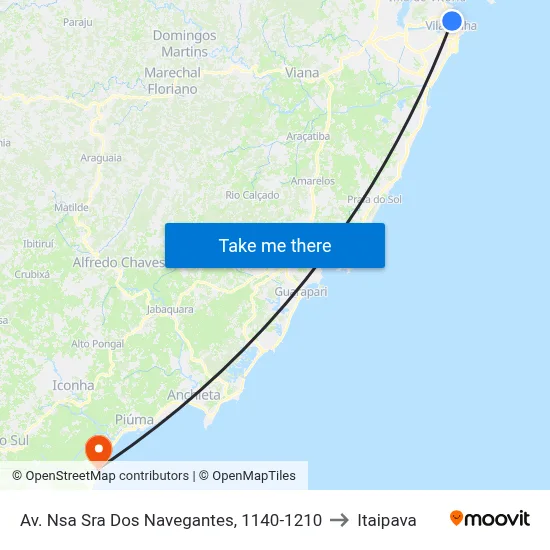 Av. Nsa Sra Dos Navegantes, 1140-1210 to Itaipava map