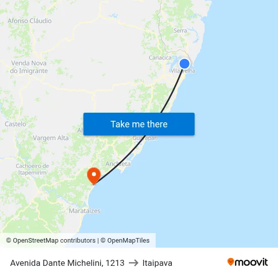 Avenida Dante Michelini, 1213 to Itaipava map