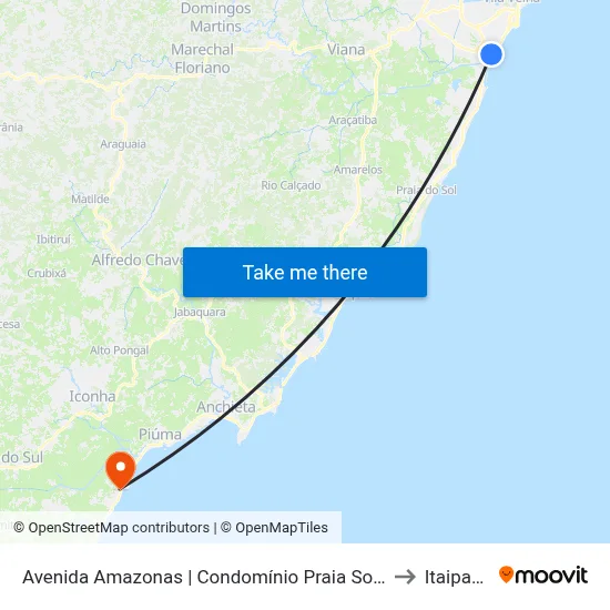 Avenida Amazonas | Condomínio Praia Sol I to Itaipava map