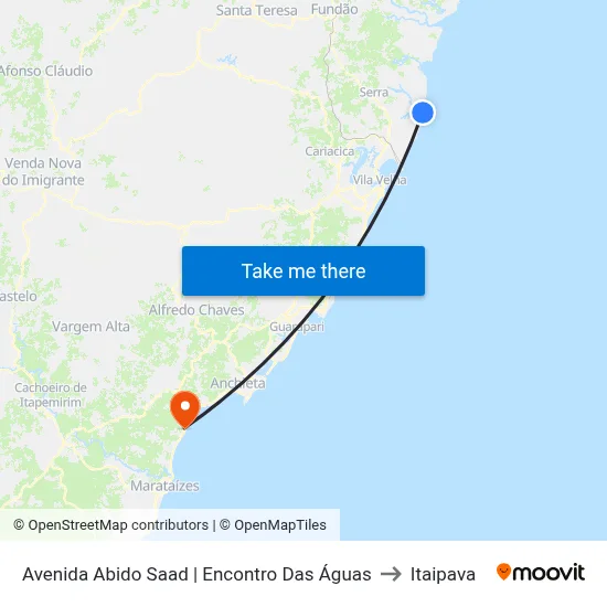 Avenida Abido Saad | Encontro Das Águas to Itaipava map