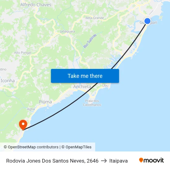 Rodovia Jones Dos Santos Neves, 2646 to Itaipava map