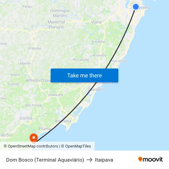 Dom Bosco (Terminal Aquaviário) to Itaipava map