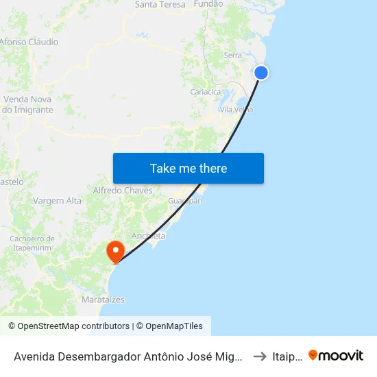 Avenida Desembargador Antônio José Miguel Feu Rosa, 747 to Itaipava map