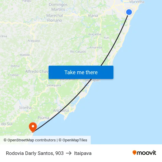 Rodovia Darly Santos, 903 to Itaipava map