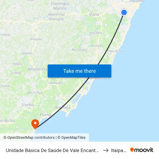 Unidade Básica De Saúde De Vale Encantado to Itaipava map