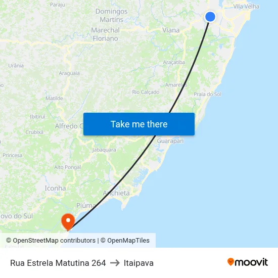 Rua Estrela Matutina 264 to Itaipava map