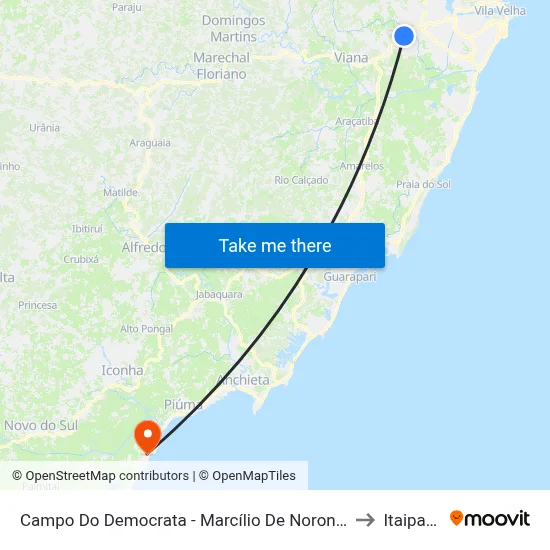 Campo Do Democrata - Marcílio De Noronha to Itaipava map