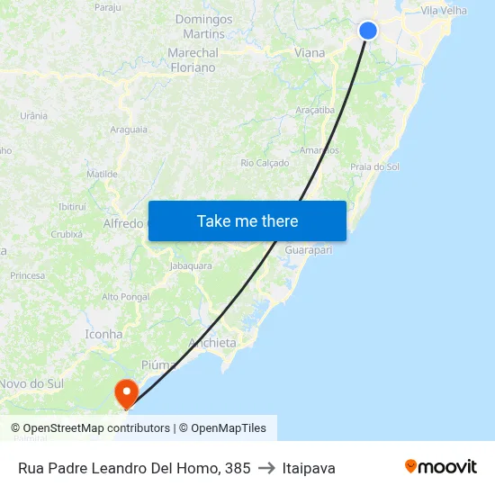 Rua Padre Leandro Del Homo, 385 to Itaipava map