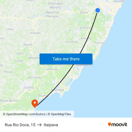 Rua Rio Doce, 15 to Itaipava map