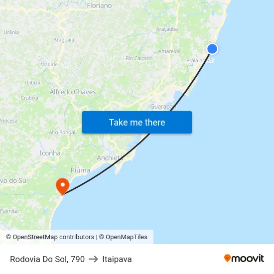 Rodovia Do Sol, 790 to Itaipava map