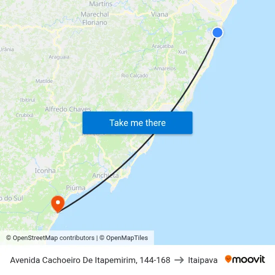 Avenida Cachoeiro De Itapemirim, 144-168 to Itaipava map