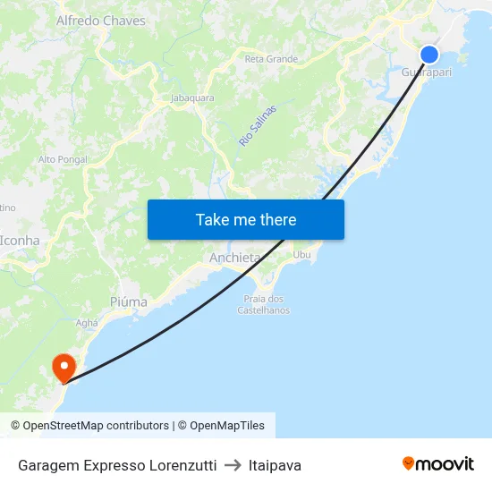 Garagem Expresso Lorenzutti to Itaipava map