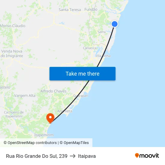 Rua Rio Grande Do Sul, 239 to Itaipava map