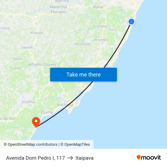 Avenida Dom Pedro I, 117 to Itaipava map